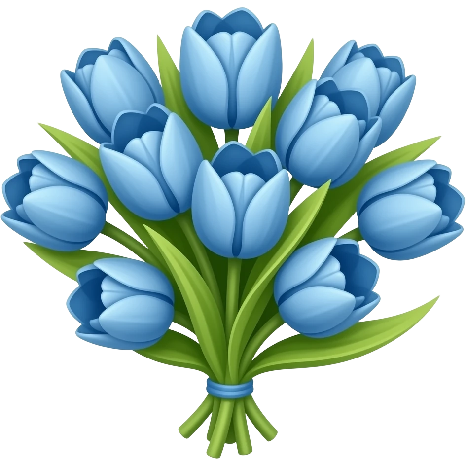 blue tulip bouquet emoji