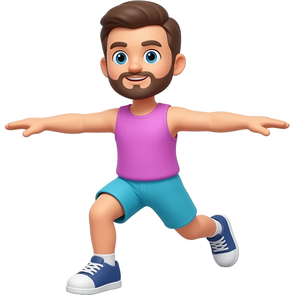 3D vibrant doing exercise emoji