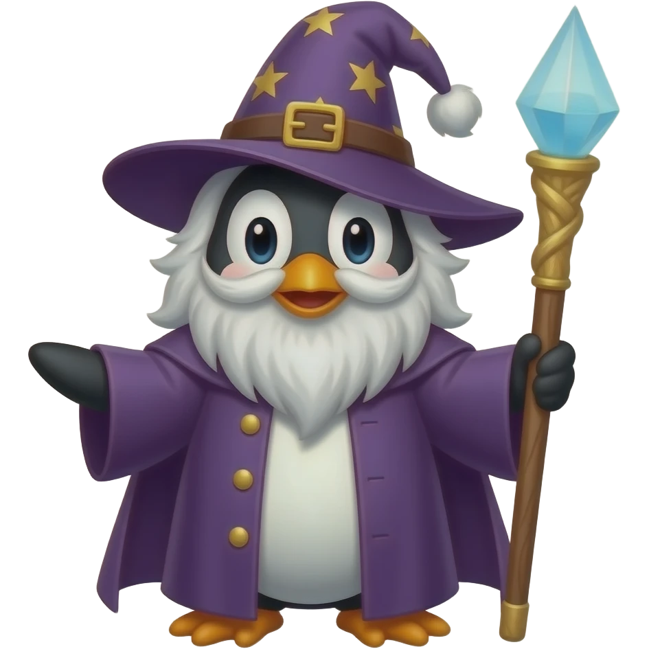 Penguin Wizard emoji