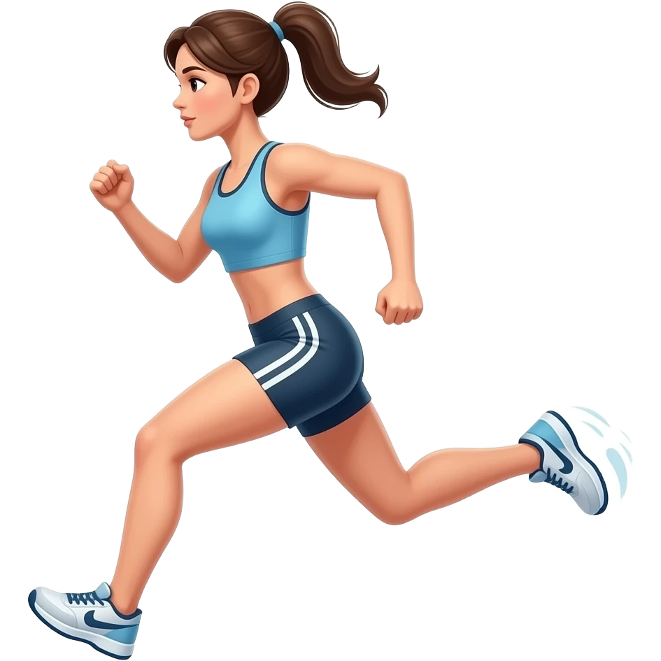 🏃‍♀️ это девушка-бегун впереди нее правая нога эффект бега emoji