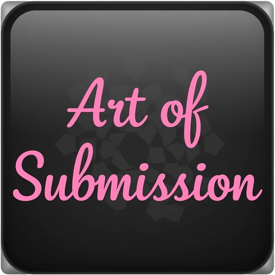the words "Art of Submission" with pink letters on a black field emoji