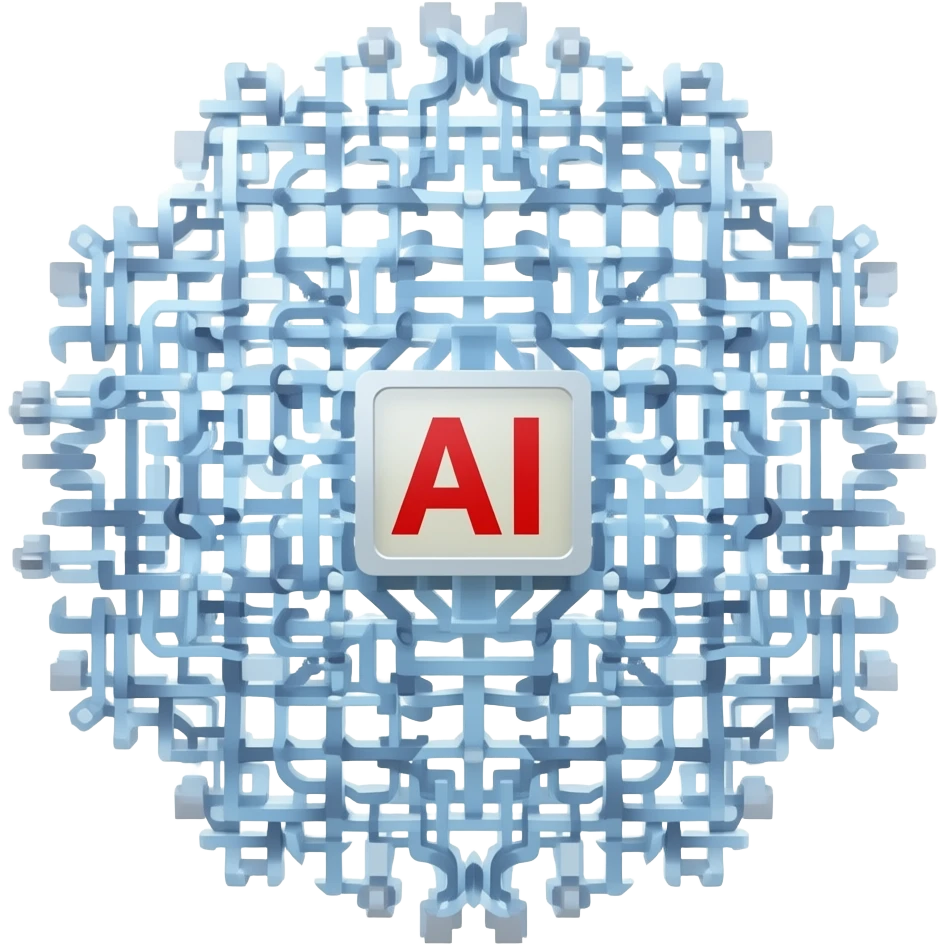 Complex AI neural network 4D emoji