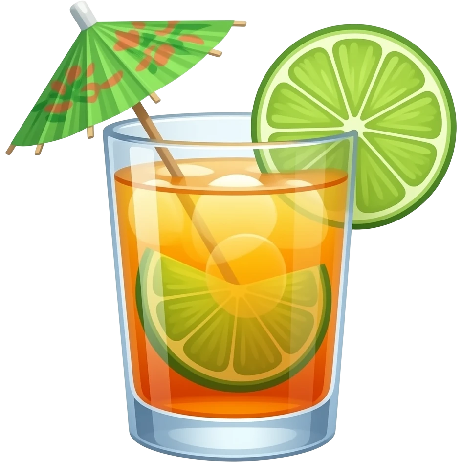 tropical cocktail with small umbrella emoji