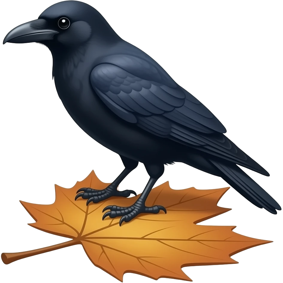 Crow Maple leaf emoji