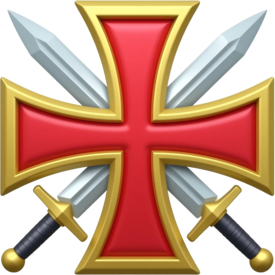 Templar cross and swords emoji