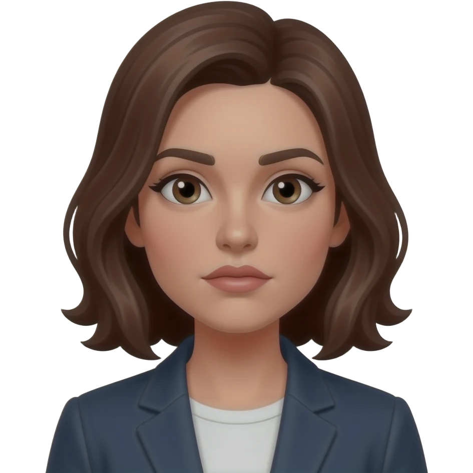 women giving a serious expression emoji