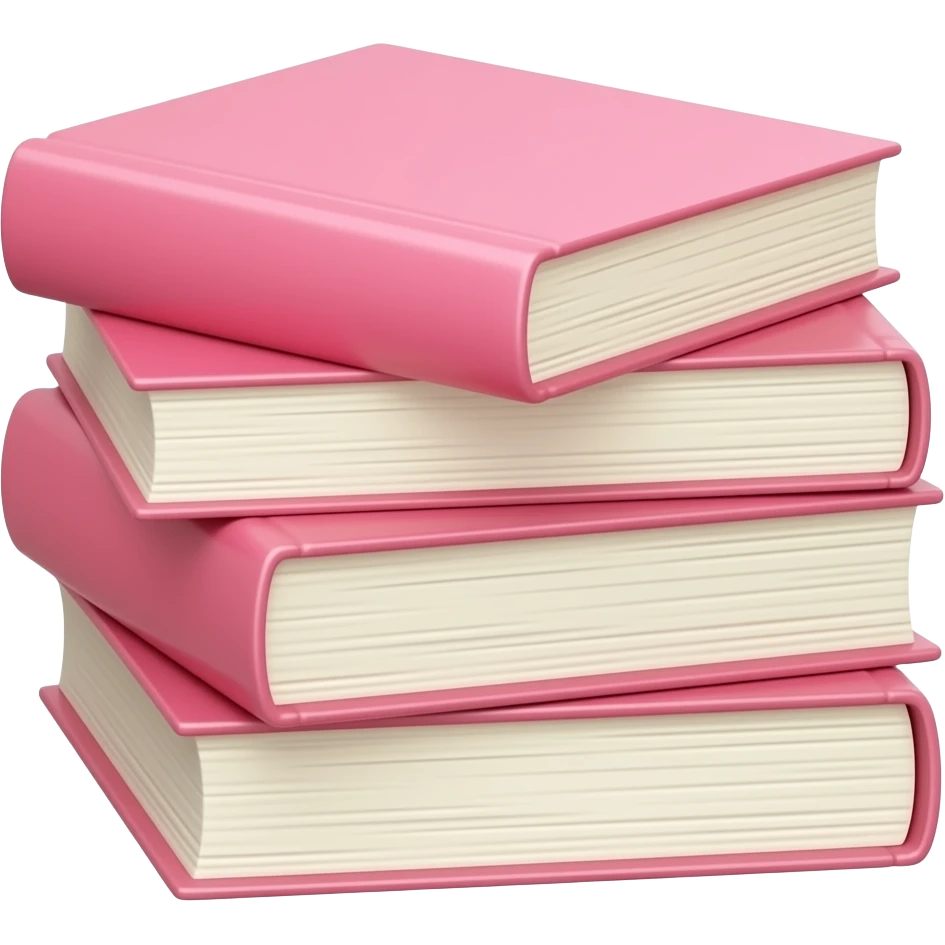 Unos libros mas aestich de color rosa emoji