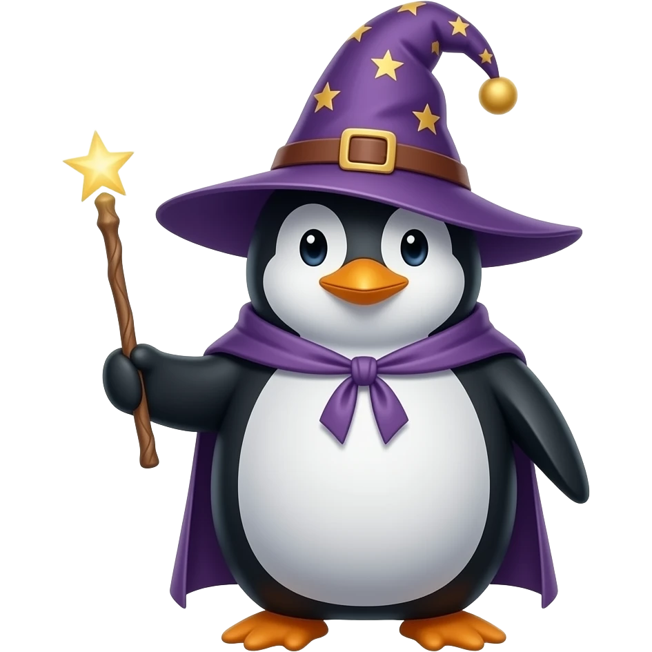 Penguin Wizard emoji