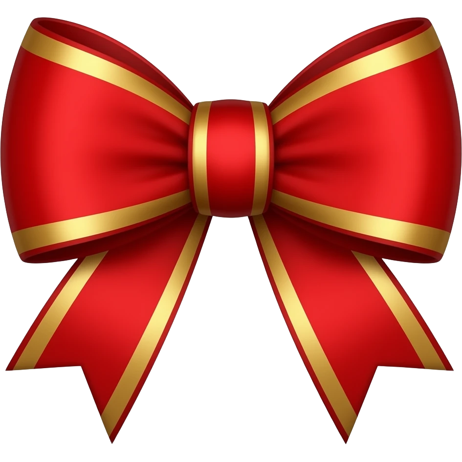 Fiocco rosso e oro emoji