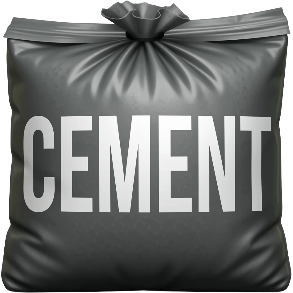 cement bag with text on it "CEMENT" emoji