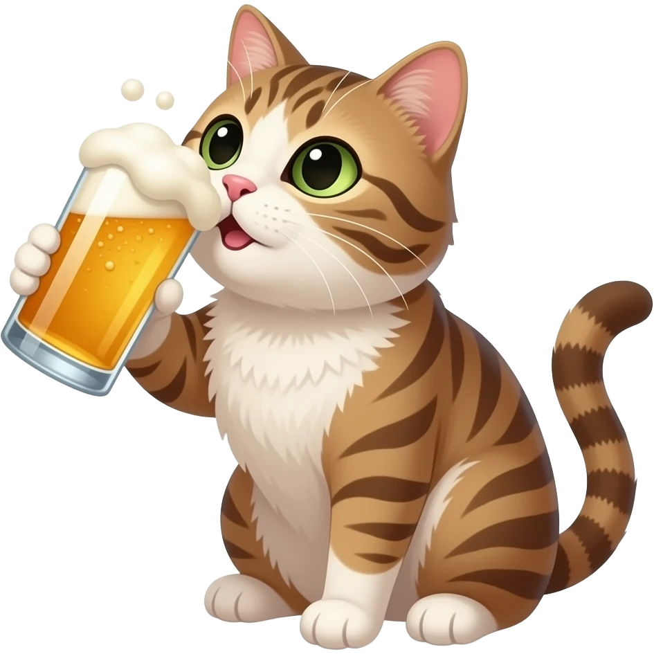 кот пьёт пиво emoji