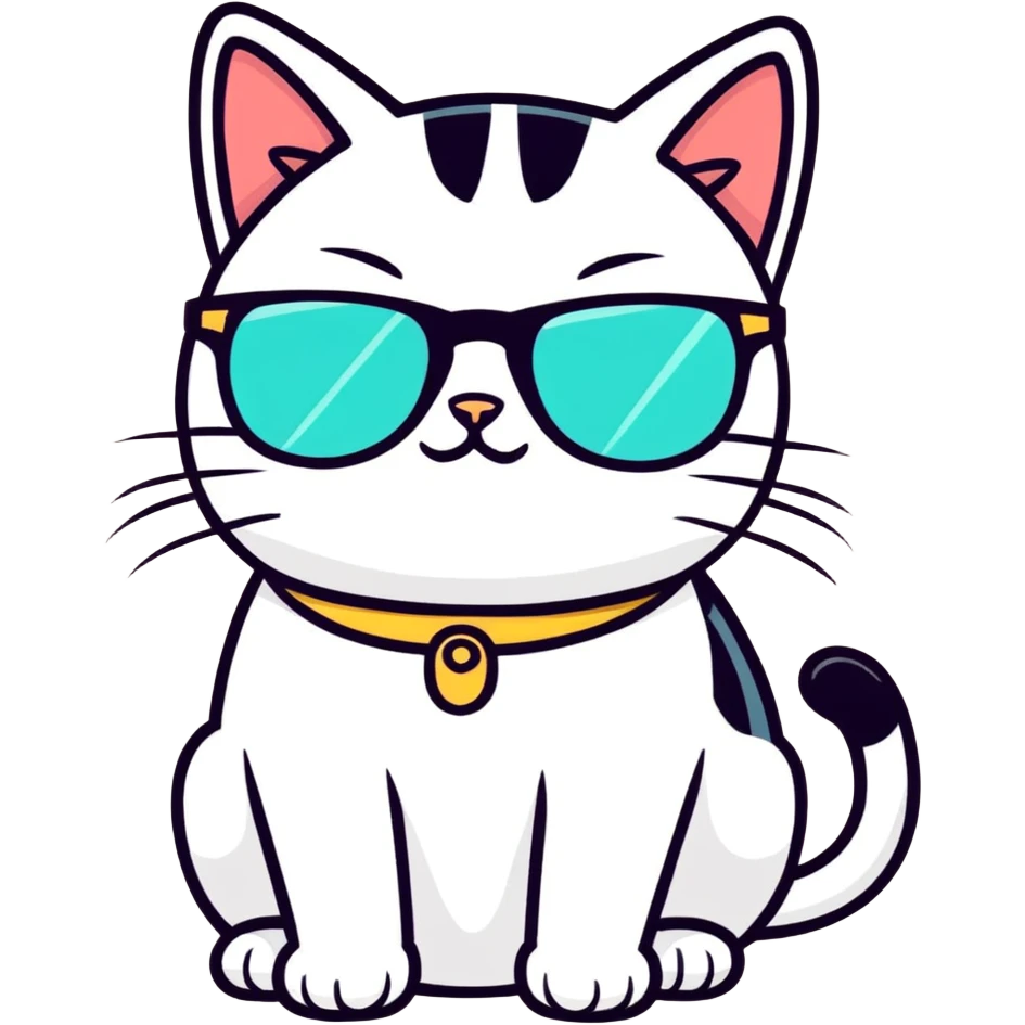 Cat with sunglasses emoji