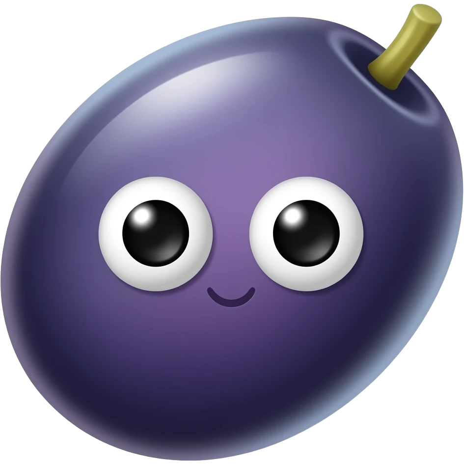 Raisin avec des yeux mignons emoji