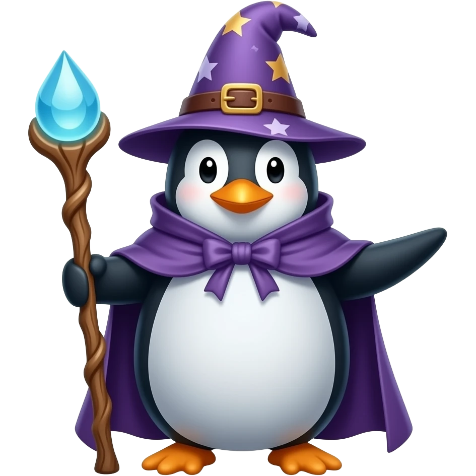 Penguin Wizard emoji