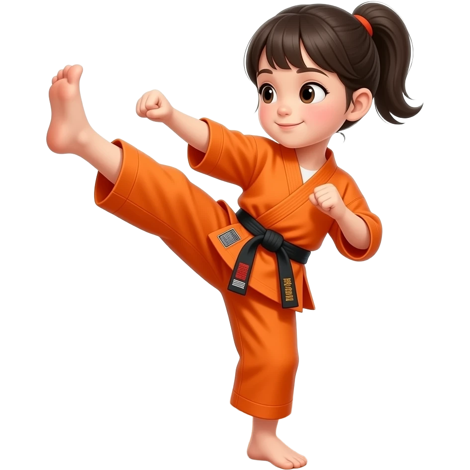 Little girl doing karate emoji