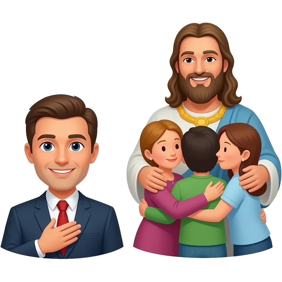 put a law in someone's mind, write it on someone's heart, show God and people hugging, and show God being the great above all in an emoji :D emoji