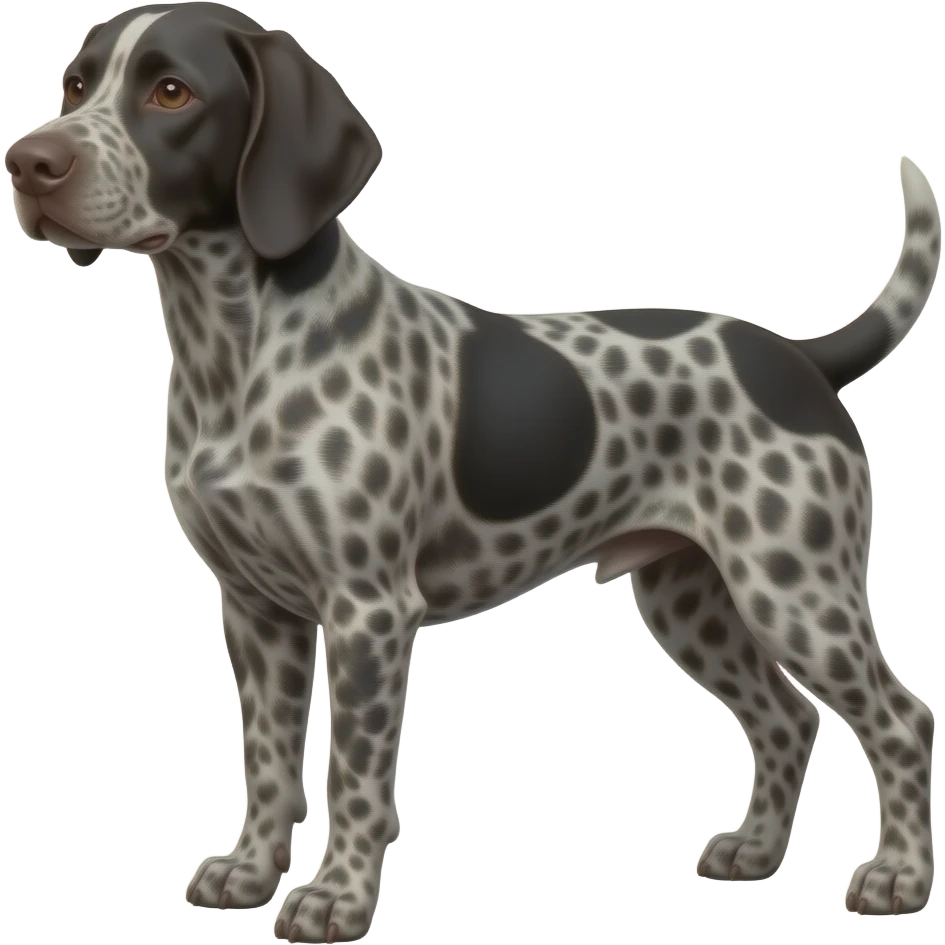 German Shorthair pointer more black gray roan emoji | AI Emoji Generator