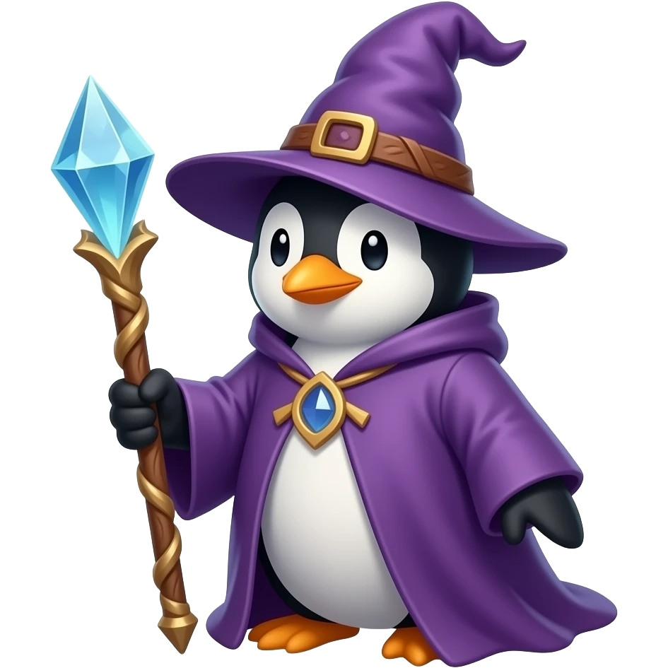 Penguin Wizard emoji