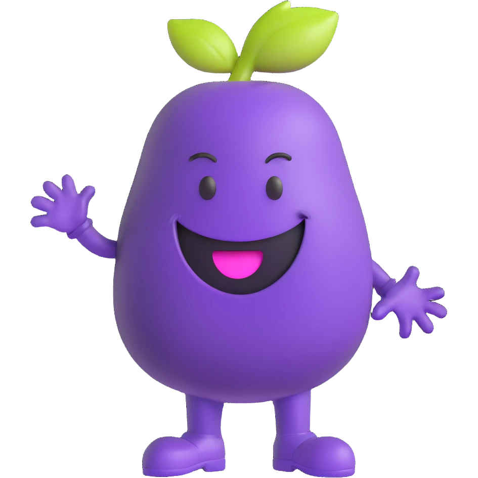 purple grape koolaid man character emoji