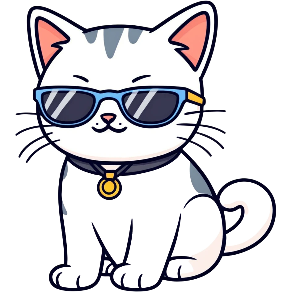 Cat with sunglasses emoji