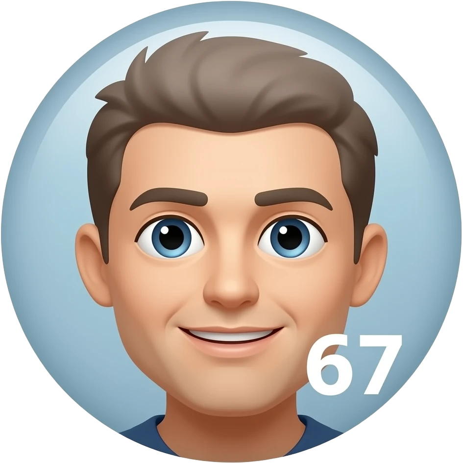 67 circle emoji with a face emoji