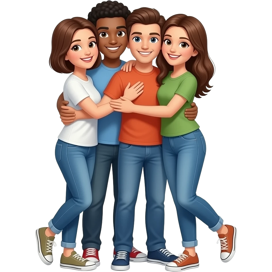 обнимашки друзей emoji