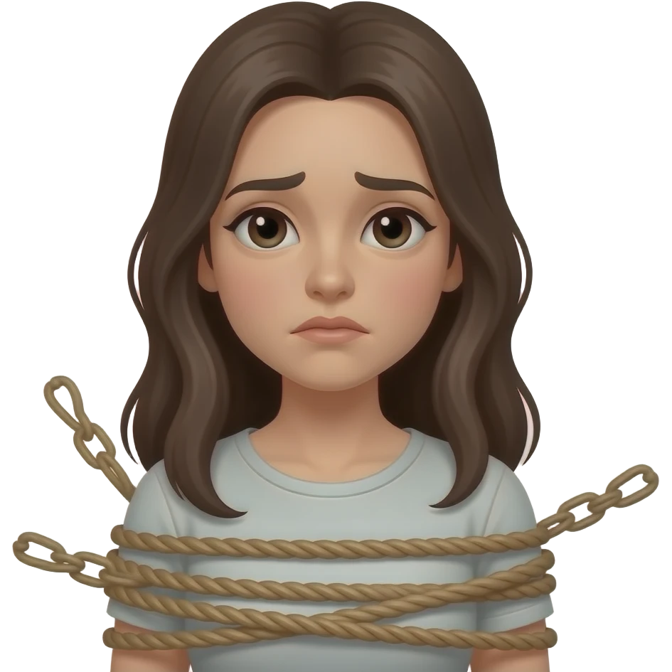 Женщина грустная связанная скованная emoji