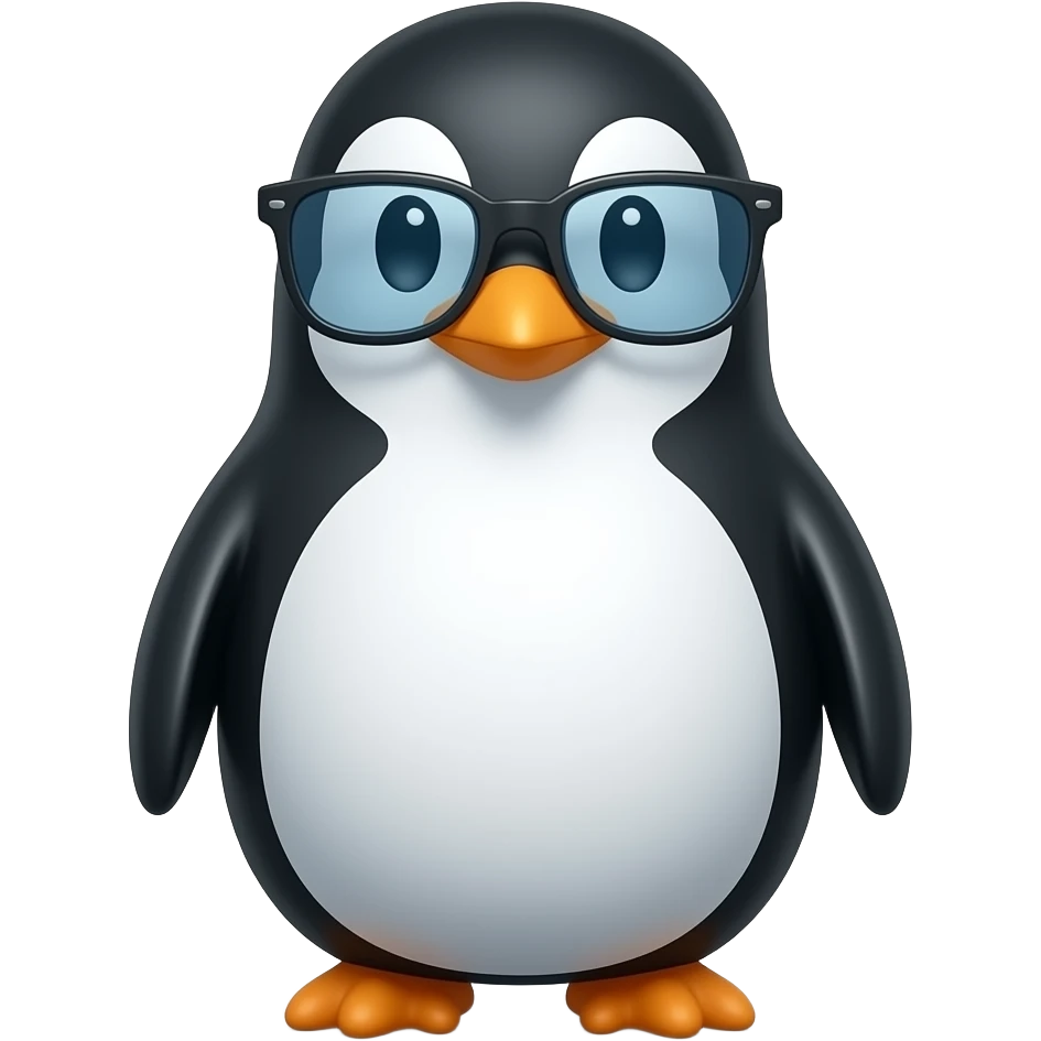 Penguin wearing cool glasses emoji