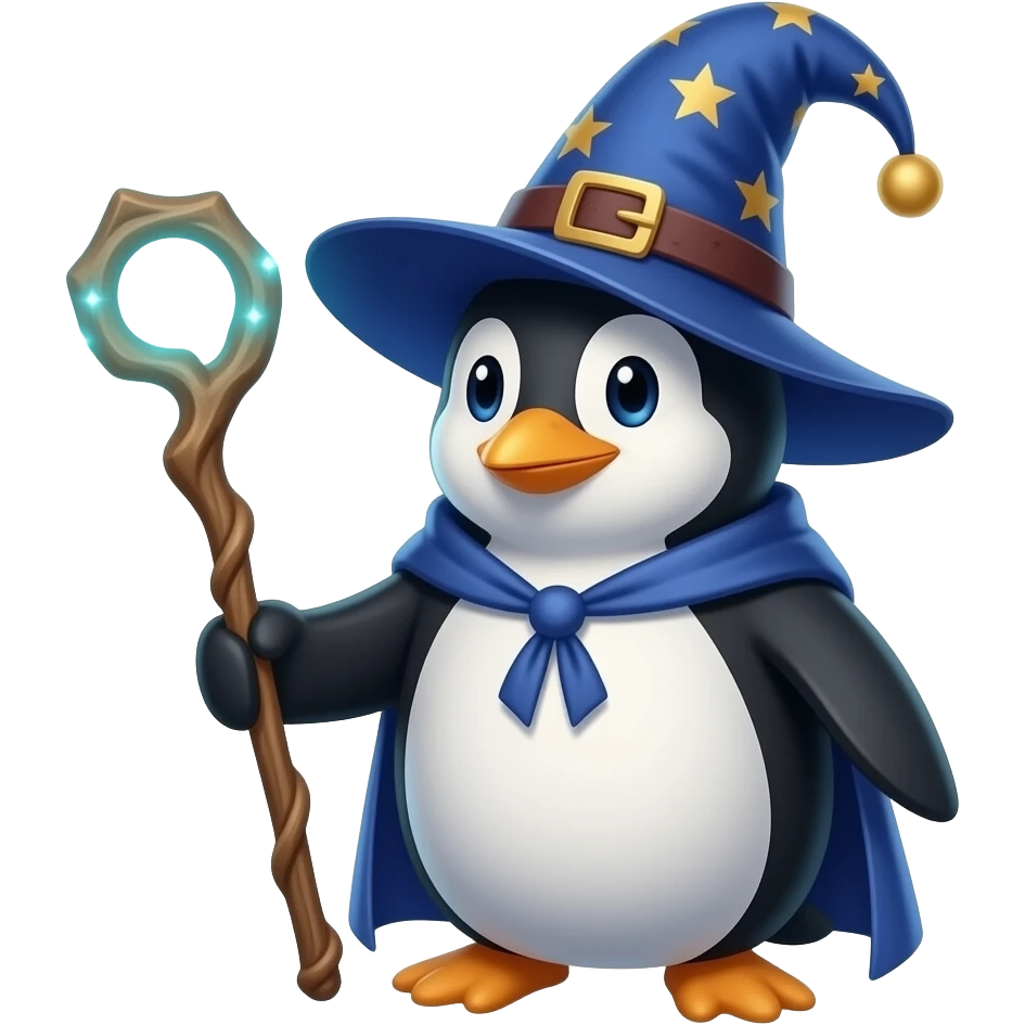 Penguin Wizard emoji