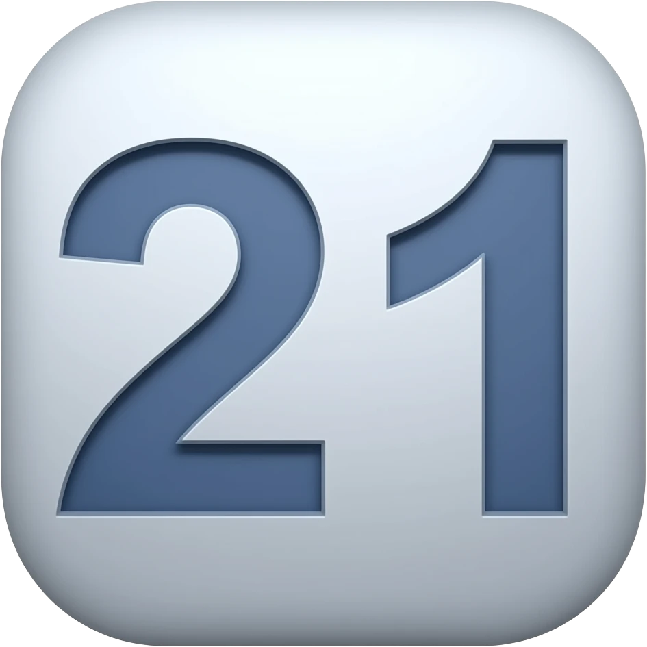 An indigo colored 21 emoji