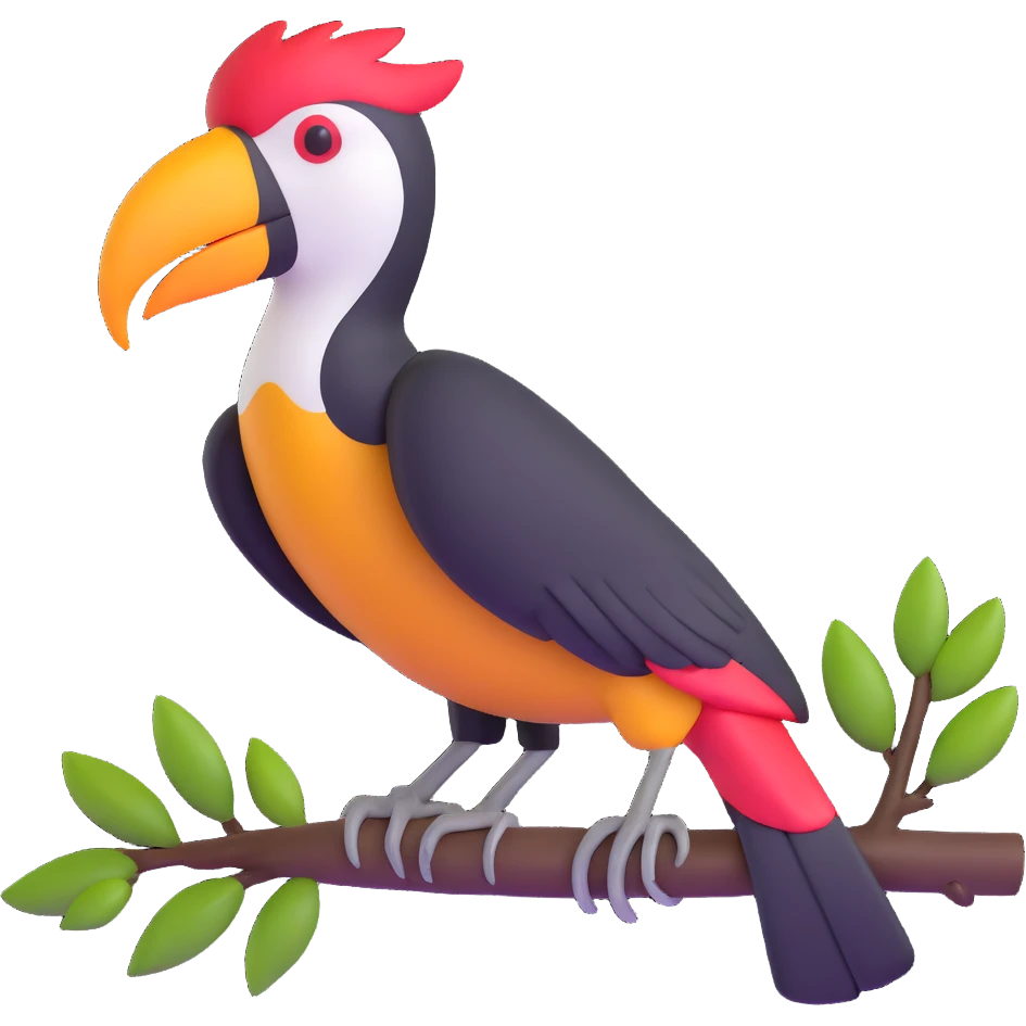tucano bird perched on a branch emoji