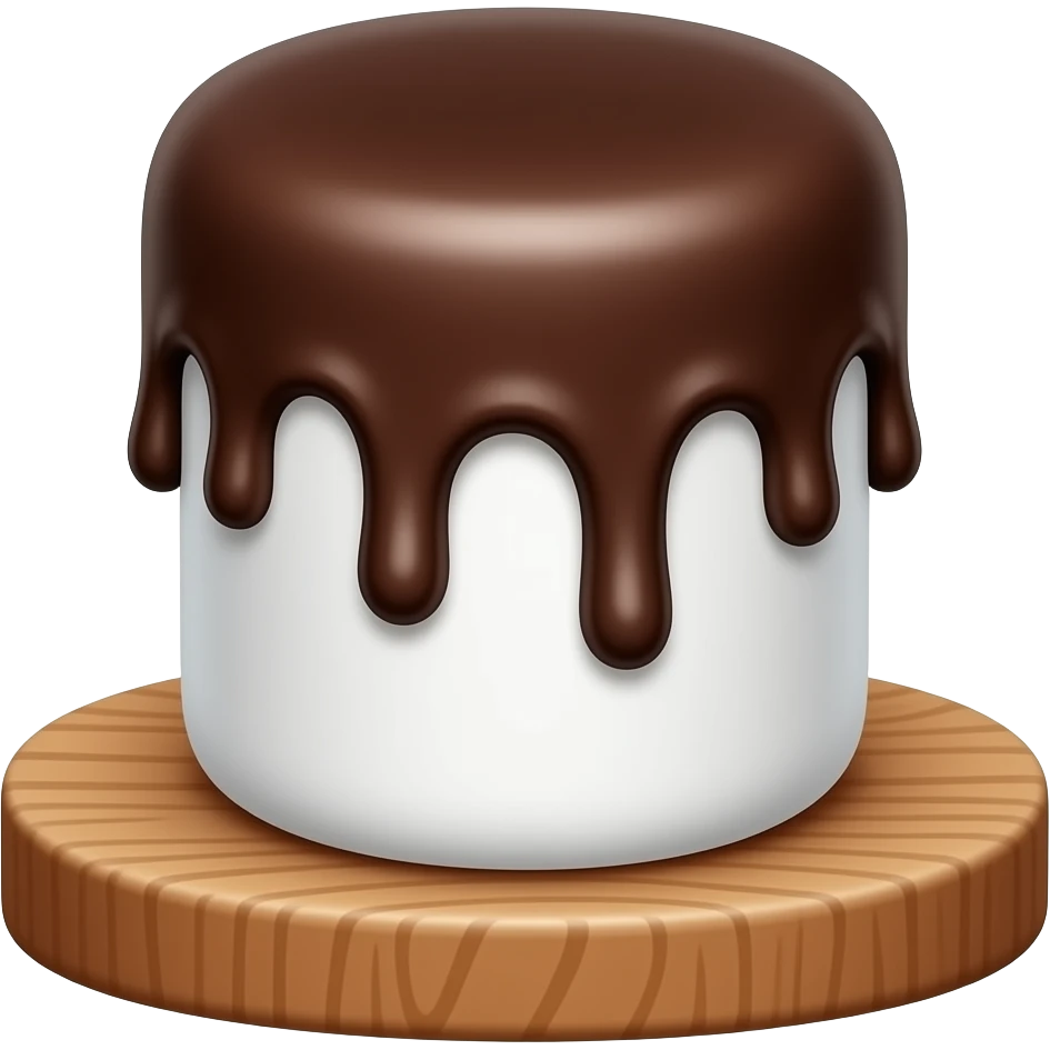 marshmellow dipped in chocolate emoji