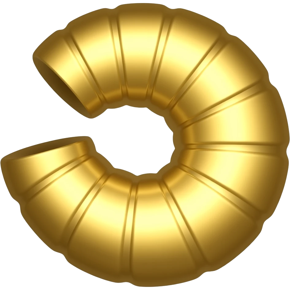 Realistic Shiny Gold Earthworm no face emoji