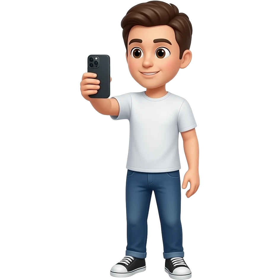 taking a picture with a foldable phone emoji