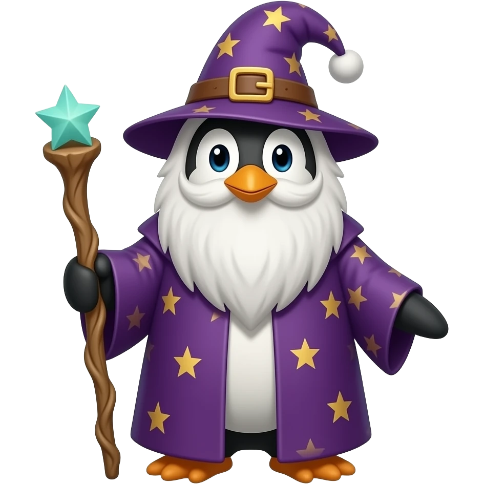 Penguin Wizard emoji