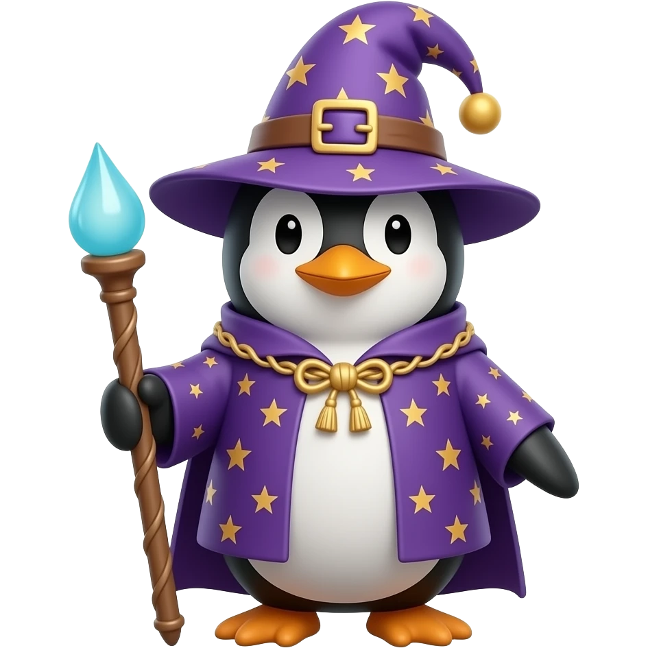 Penguin Wizard emoji