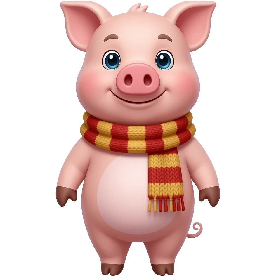 genera un cerdito con bufanda emoji