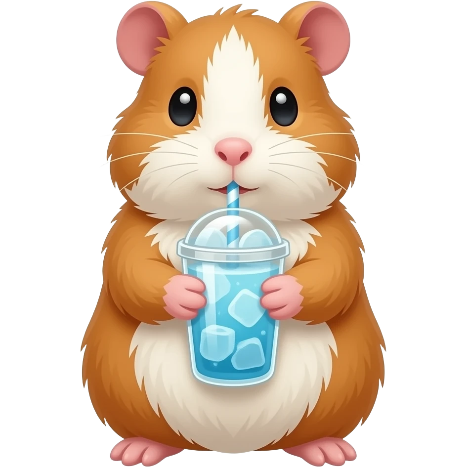 Guinea pig with frozen drink emoji