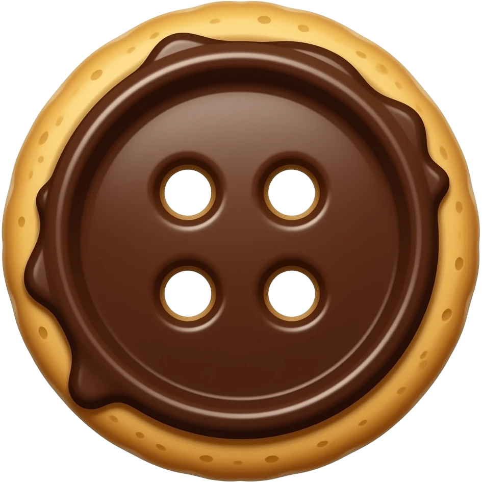 Cookie shaped like a button emoji