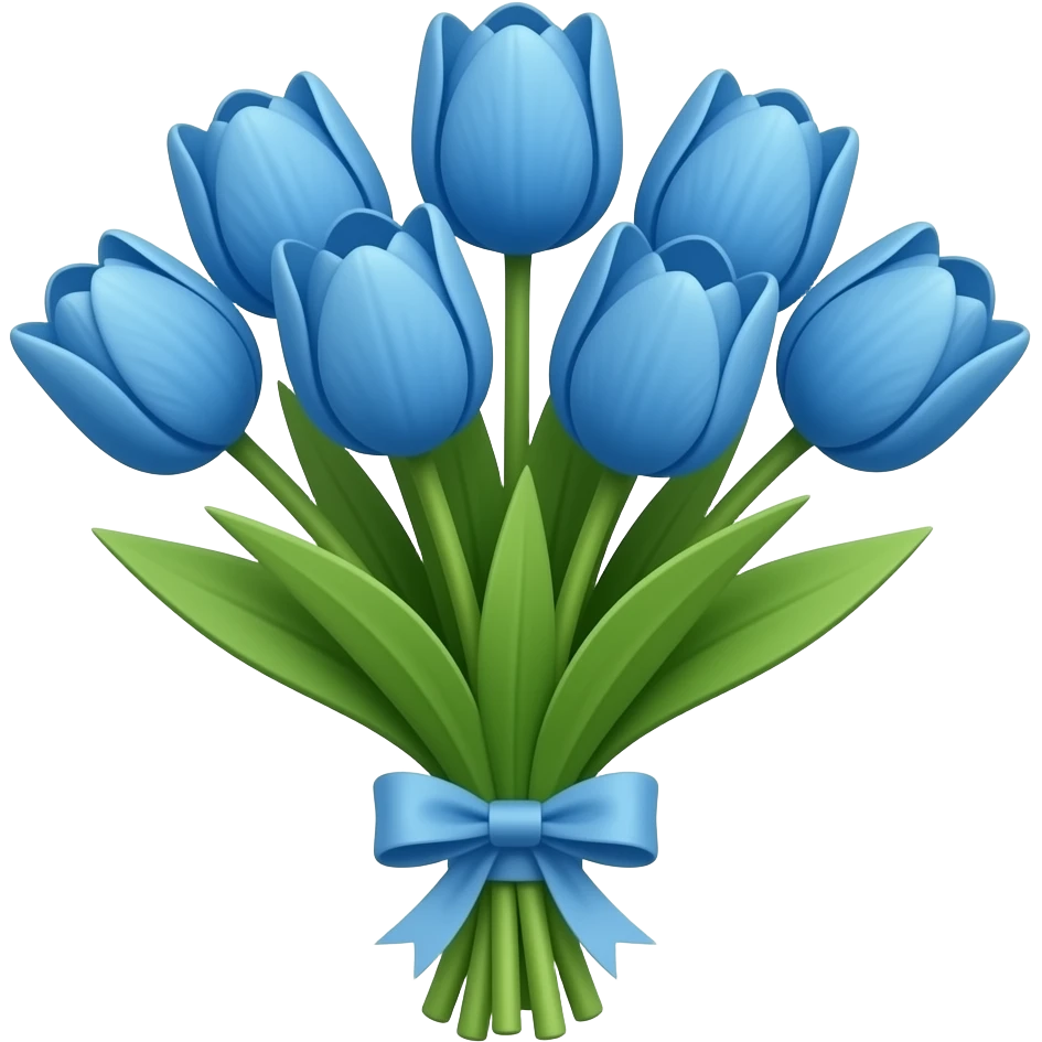blue tulip bouquet emoji