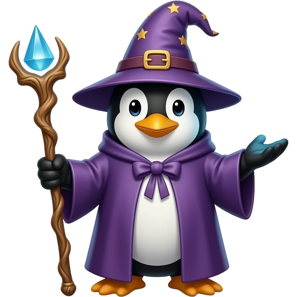 Penguin Wizard emoji