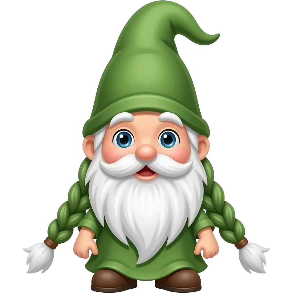 Garden gnome with braids emoji