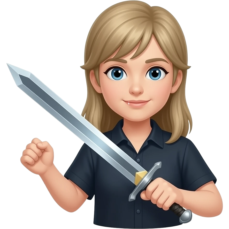 «Фигура с мечом, тёмная, светлая полоса на клинке, эмодзи» emoji