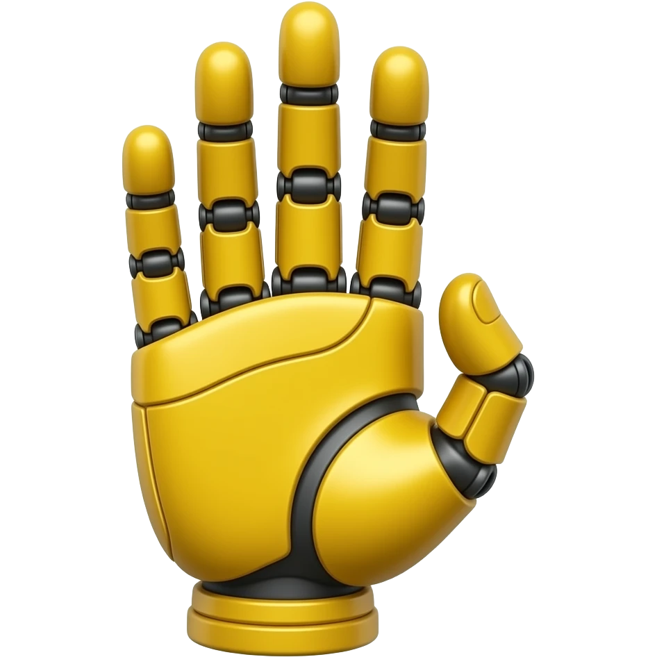 only yellow bionic hand emoji