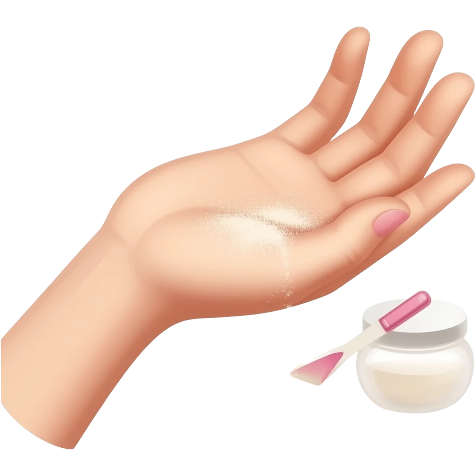 a slim delicate  female hand that sprinkle some invisible powder emoji