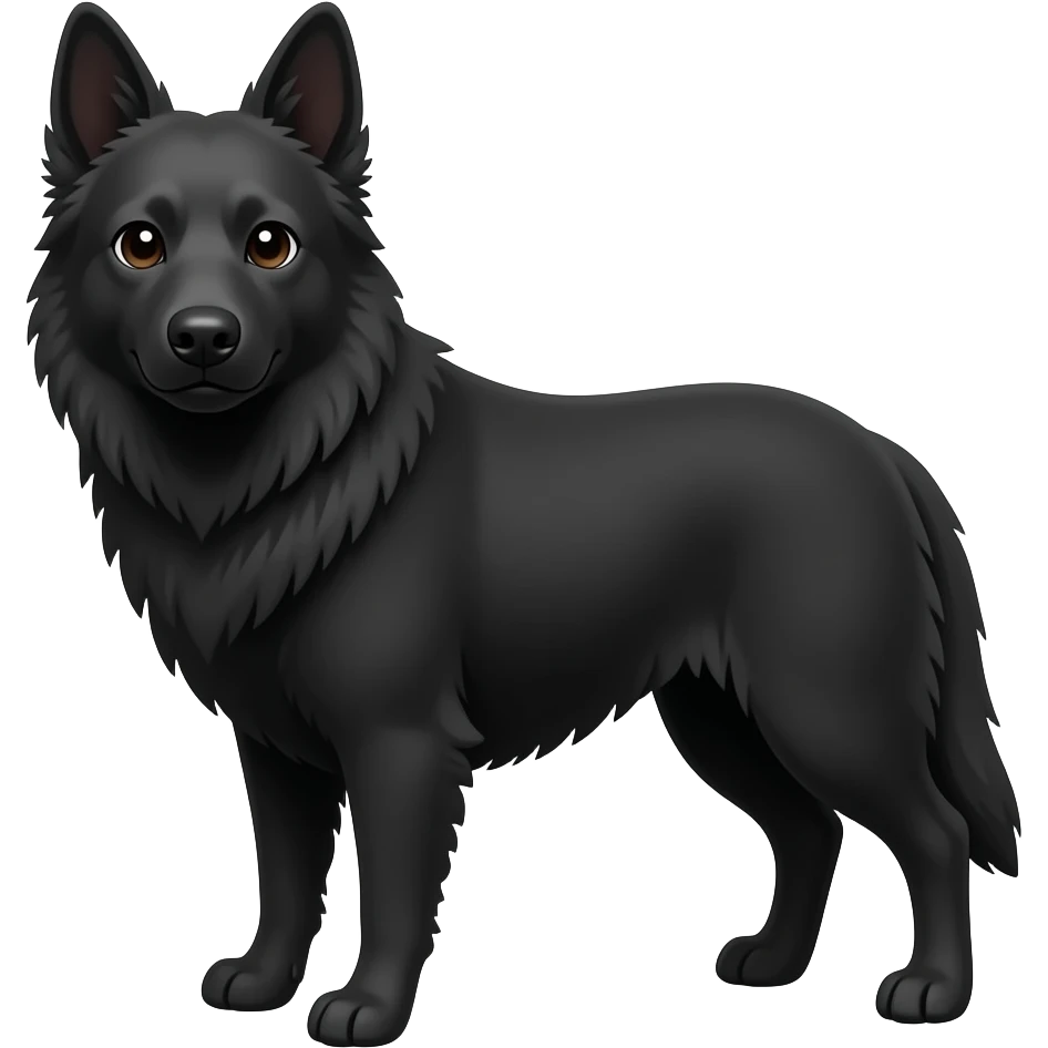 All black kelpie short hair emoji