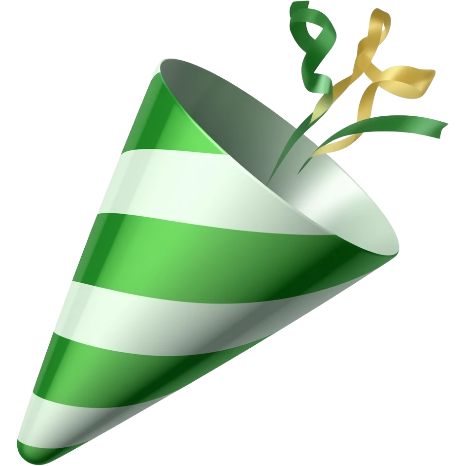 ios emoji style green party popper emoji