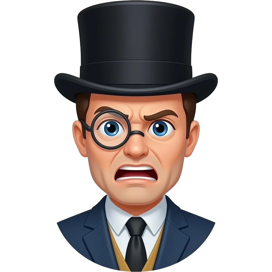 🧐🤬 - Politeness in a hat with a monocle + swearing emoji