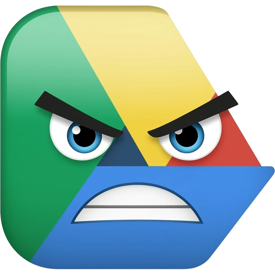 Angry google drive face emoji