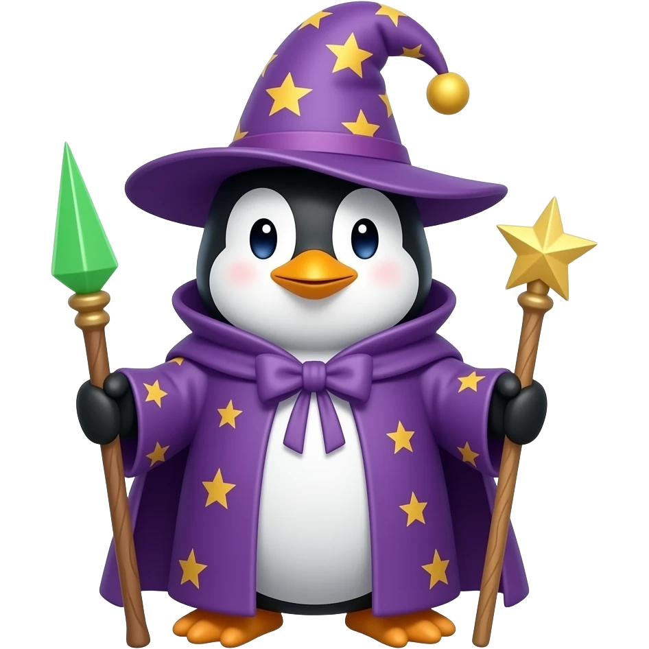 Penguin Wizard emoji